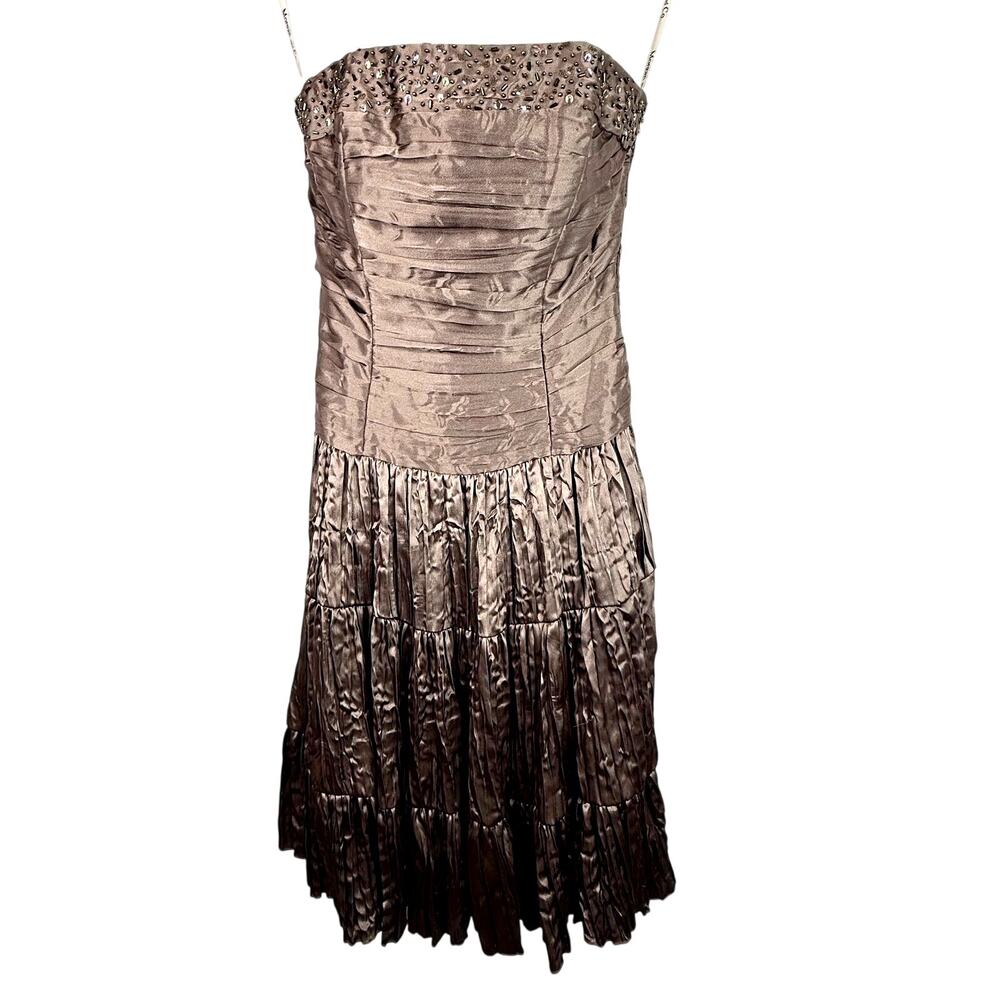 Y2K Morgan & Co. Brown Strapless Semi-Formal Dress 5/6
